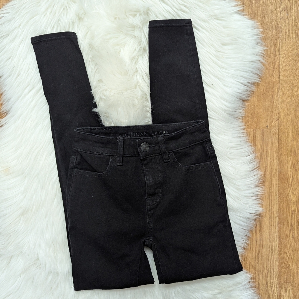 American Eagle Hi Rise Jeggings Black